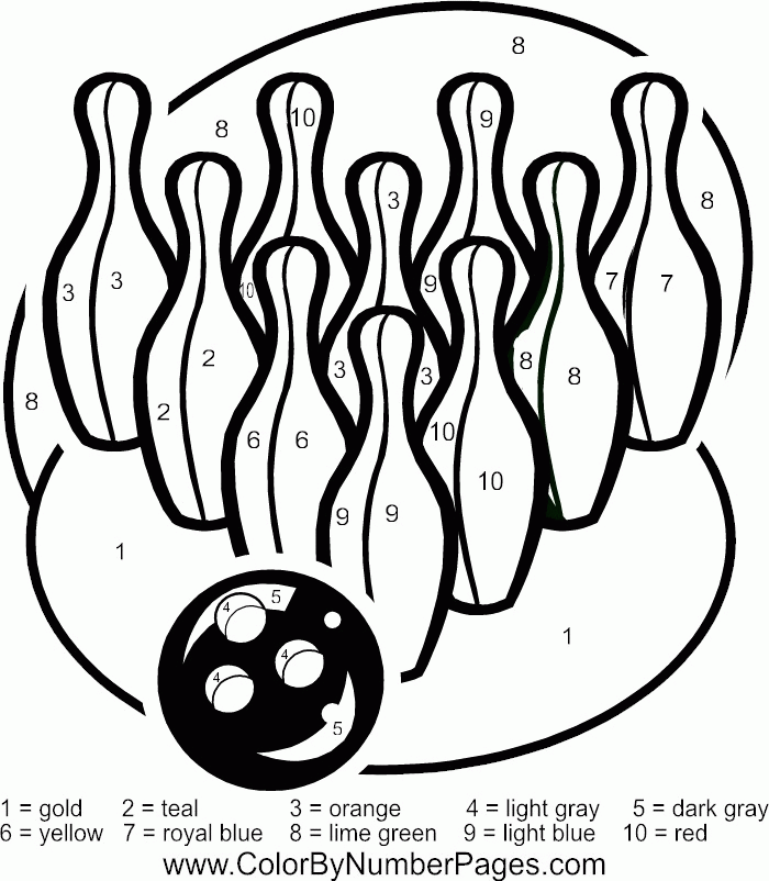 Plansa de colorat cu Bowling 27 20